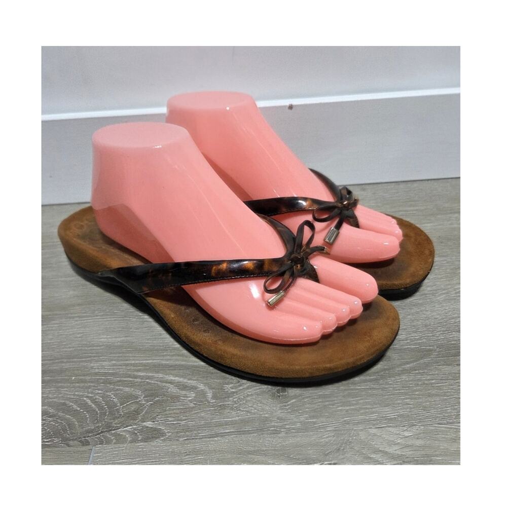 Vionic Bella II Brown Tortoise Flip Flop Sandals Size 9